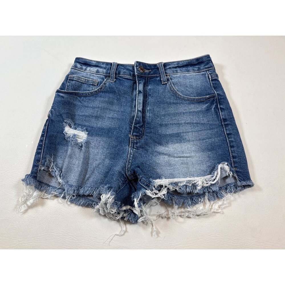 Cello Distressed stretch Denim Shorts With Frayed Hemmed Edges Size S (GG290)